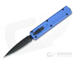 D Rocket Design Zulu Spear Blue Black DLC M390 OTF Automatic 0007