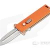 D Rocket Design Tallin Satin M390 Orange G10 Single Action CA Legal OTF Automatic