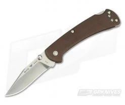 Buck 112 Slim Pro Ranger Brown Canvas Micarta S30V Folding Lock Back 0112BRS6