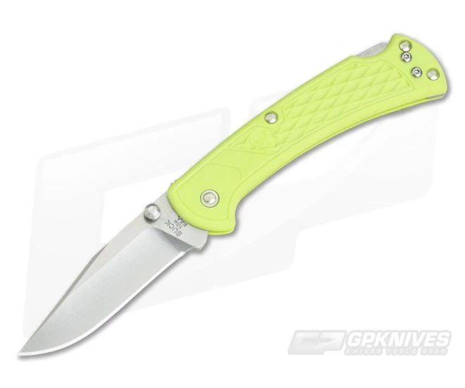 Buck 112 Slim Select Ranger Chartreuse Folding Lock Back 0112GRS1