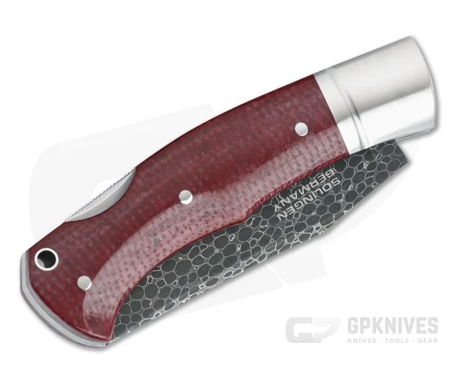 Boker Solingen Durand Boxer Dragonskin Damascus Red Jute Micarta Back Lock 111025DAM - Image 2