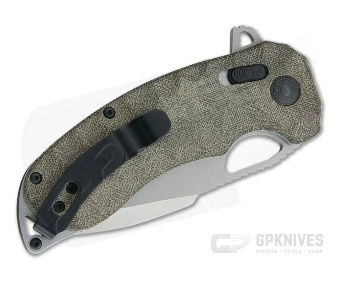 SOG Kiku XR Satin XHP Natural Linen Micarta XR Lock Flipper 12-27-01-57 - Image 2