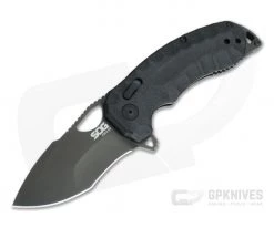 SOG Kiku XR Blackout Black Cerakote XHP Linen Micarta XR Lock Flipper 12-27-02-57