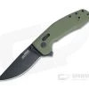 SOG TAC XR Black Plain D2 OD Green G10 XR Lock Flipper 12-38-02-57