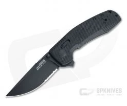 SOG TAC XR Blackout Serrated D2 Black G10 XR Lock Flipper 12-38-03-57