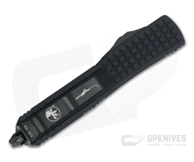 Microtech Ultratech Delta Signature Fluted DLC Tanto Black Frag OTF Automatic Knife 123-1UT-DS - Image 2