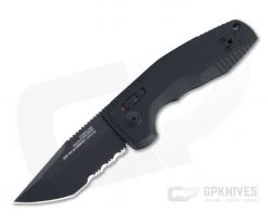 SOG TAC AU Compact Tanto Blackout Serrated D2 AU-XR Lock Automatic Folder 15-38-10-57
