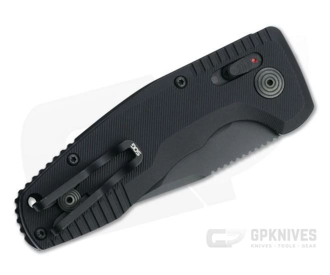 SOG TAC AU Compact Ca Special Tanto Blackout D2 AU-XR Lock Automatic Folder 15-38-14-57 - Image 2