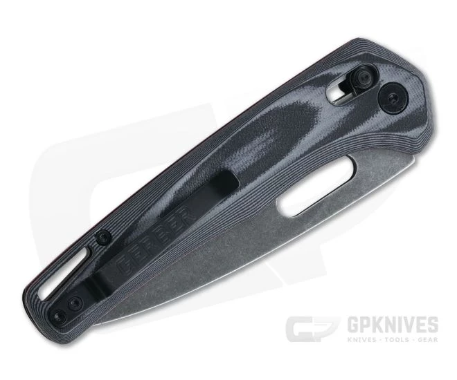 Gerber Sumo Black Stonewashed Spear Point Gray and Black G10 Pivot Lock Folder 30-001813 - Image 2