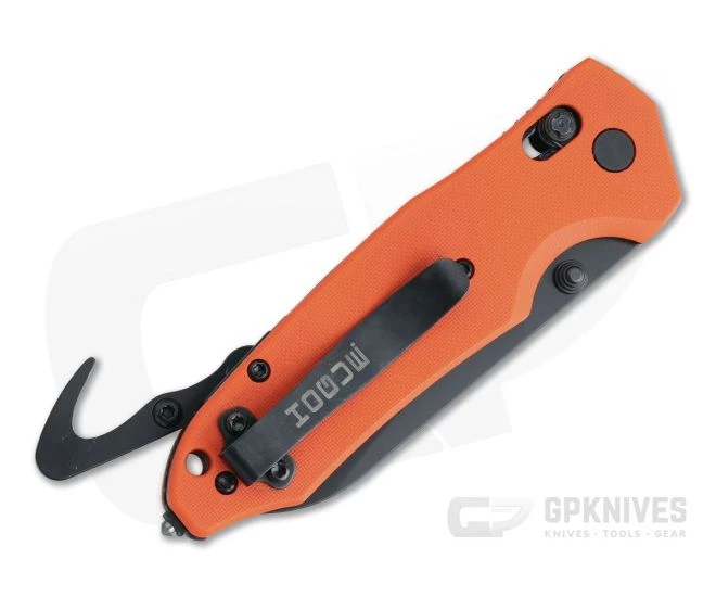 Hogue Trauma First Response Tool Sheepsfoot Black Cerakote Serrated N680 Orange G10 ABLE Lock Folder 34774 - Image 2