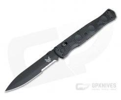 Benchmade SOCP Tactical AXIS Lock Black D2 Serrated CF-Elite Folding Combat Knife 391SBK