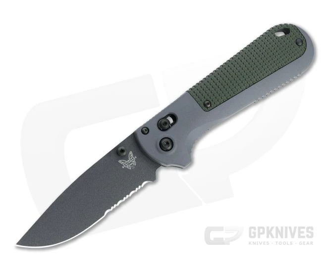 Benchmade Redoubt Black Serrated CPM-D2 Gray Grivory AXIS Folder 430SBK