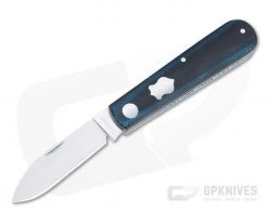 Sakman Knives Oryx Spear Point Satin N690 Blue/Black Micarta Slip Joint Folder 4574