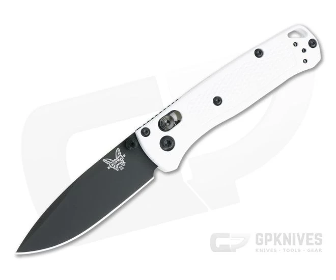 Benchmade Mini Bugout White Grivory Black S30V Drop Point AXIS Lock Folder 533BK-1