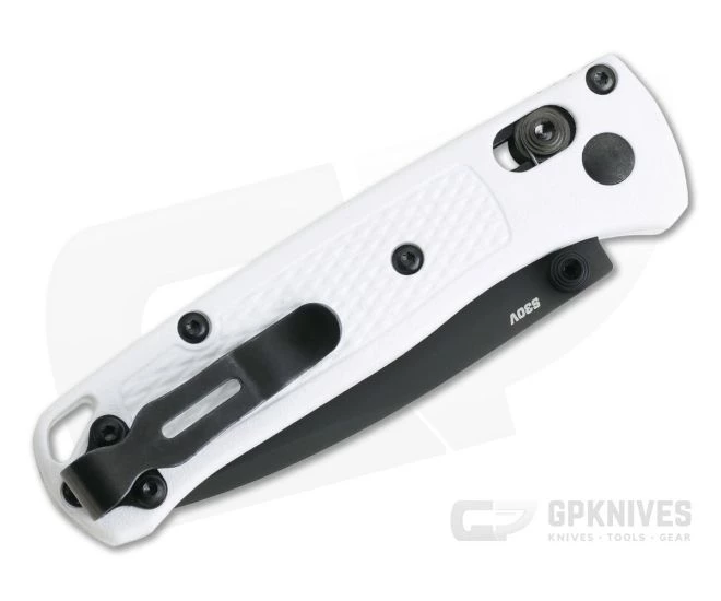 Benchmade Mini Bugout White Grivory Black S30V Drop Point AXIS Lock Folder 533BK-1 - Image 2