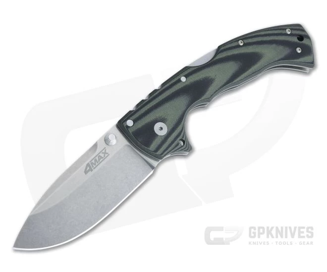 Cold Steel 4-Max Elite Demko Stonewashed S35VN Green/Black G10 Tri-Ad Lock Folder 62RMA