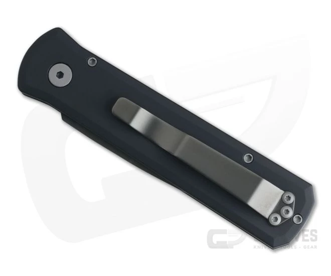 Protech Knives Godson Left Handed Black DLC Solid Black Aluminum 721-LH - Image 2