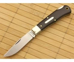 Tidioute #83LB Tascosa Little Lock Back Gabon Ebony Wood Clip Point