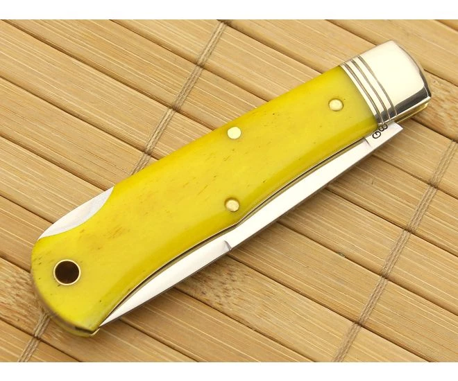 Northfield #83LB Tascosa Little Lock Back Smooth Yellow Rose Bone - Image 2