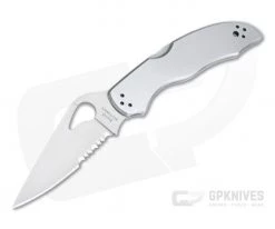 Byrd Harrier 2 Stainless Steel Satin Partially Serrated Folder BY01PS2