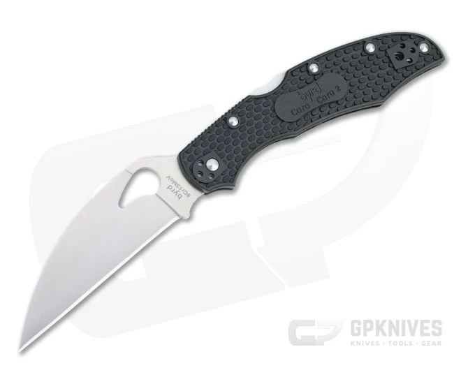 Byrd Cara Cara 2 Wharncliffe Lightweight Black FRN Satin Plain Edge Folder BY03PBKWC2