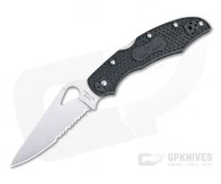 Byrd Cara Cara 2 Lightweight Black FRN Satin Partially Serrated Folding Knife 03PSBK2