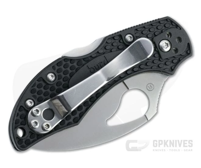 Byrd Robin 2 Wharncliffe Lightweight Black FRN Satin Serrated Folder BY10SBKWC2 - Image 2