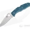 Spyderco Endura 4 Serrated Satin K390 Dark Cyan Blue FRN Folder C10FSK390
