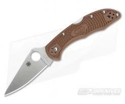 Spyderco Delica 4 Flat Ground VG10 Brown FRN C11FPBN