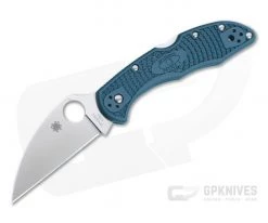 Spyderco Delica 4 Wharncliffe Plain K390 Dark Cyan Blue FRN C11FPWK390
