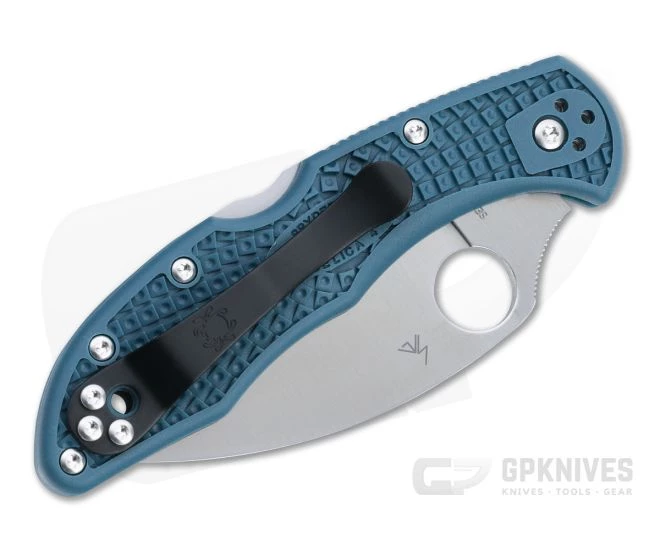 Spyderco Delica 4 Wharncliffe Plain K390 Dark Cyan Blue FRN C11FPWK390 - Image 2
