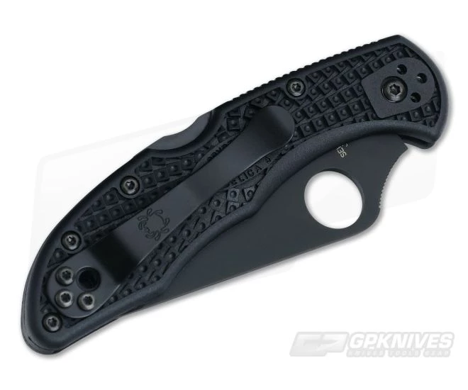 Spyderco Delica 4 FRN Black Partially Serrated VG10 C11PSBBK - Image 2