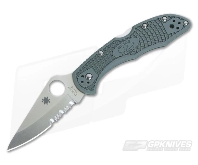 Spyderco Delica 4 Partially Serrated VG10 Foliage Green FRN C11PSFG