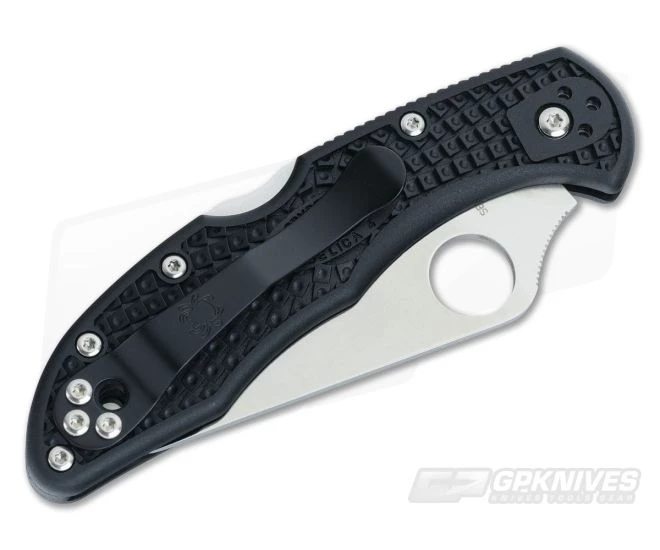 Spyderco Delica 4 Serrated VG10 Black FRN C11SBK - Image 2