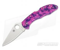 Spyderco Delica 4 Zome Pink Purple FRN Flat Ground VG10 Limited C11ZFPPN