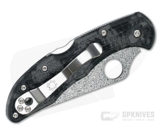 Spyderco Delica 4 Limited Gray Zome FRN Damascus VG10 Back Lock Folder C11ZPGYD - Image 2