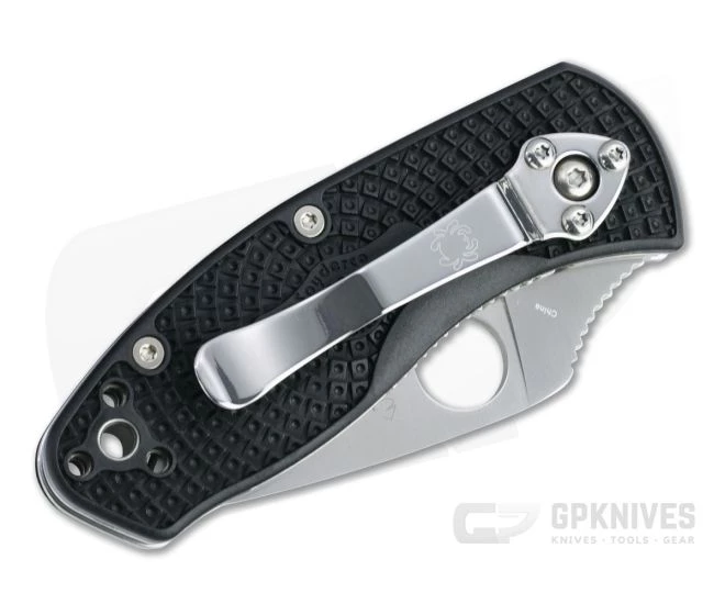 Spyderco Ambitious Lightweight Satin Plain Black FRN Liner Lock Folder C148PBK - Image 2