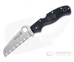 Spyderco Rescue 3 Thin Red Line Serrated VG10 Black FRN Folder C14FSBKRD3
