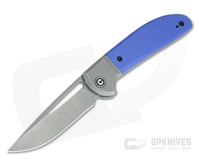 CIVIVI Trailblazer C2018B Stonewashed 14c28n Bolstered Blue G10 Slip Joint Folder
