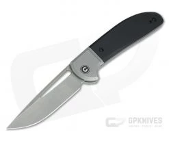 CIVIVI Trailblazer C2018C Stonewashed 14c28n Bolstered Black G10 Slip Joint Folder