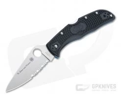 Spyderco Endela Thin Blue Line Partially Serrated VG10 FRN Folder C243FPSBKBL