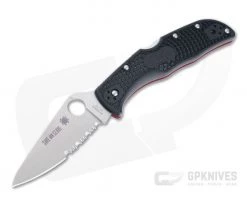 Spyderco Endela Thin Red Line Partially Serrated VG10 FRN Folder C243FPSBKRD