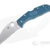 Spyderco Endela Wharncliffe Plain K390 Dark Cyan Blue FRN Folding Knife C243FPWK390
