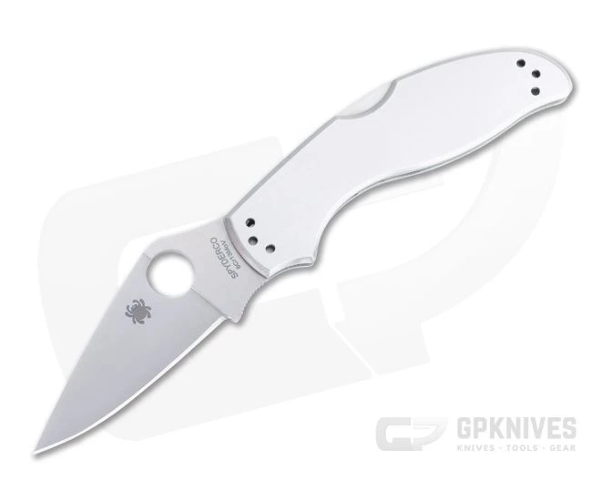 Spyderco UpTern Satin Plain Edge Stainless Steel Back Lock Folder C261P