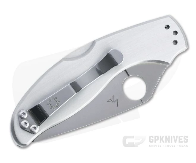 Spyderco UpTern Satin Plain Edge Stainless Steel Back Lock Folder C261P - Image 2