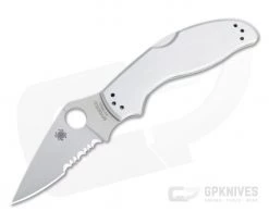 Spyderco UpTern Partially Serrated Stainless Steel Back Lock Folder C261PS