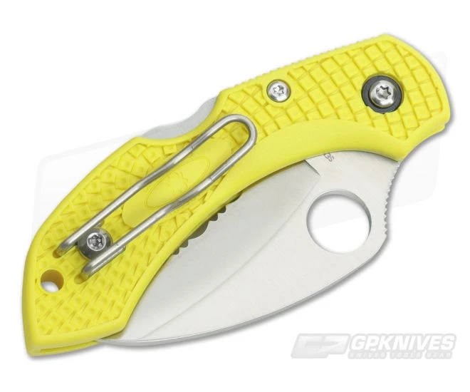 Spyderco Dragonfly 2 Salt Hawkbill Serrated H1 Yellow FRN C28SYL2HB - Image 2