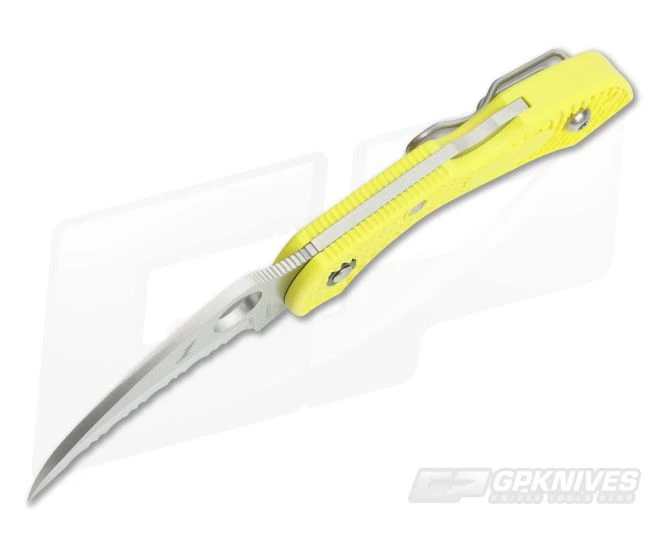 Spyderco Dragonfly 2 Salt Hawkbill Serrated H1 Yellow FRN C28SYL2HB - Image 3