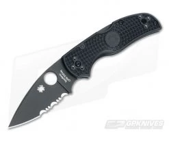 Spyderco Native 5 Lightweight Black Part Serrated C41PSBBK5