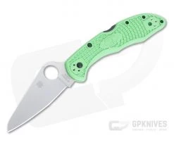 Spyderco Salt 2 Flat Ground Plain LC200N Green FRN Folder C88FPGR2